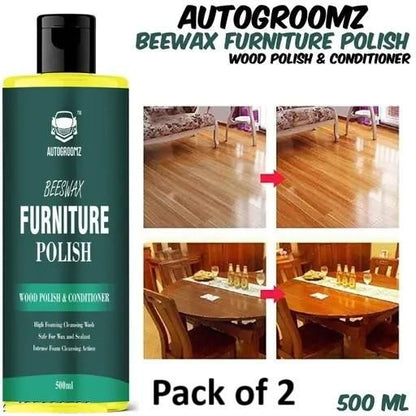 Beewax Natural Furniture Polish 500 ml (Pack of 2), Spray Furniture Polish & Cleaner | Wooden Furniture Cleaner | Floor Polishing Shiner for Old Furniture Door, Table, Chair, Laminate