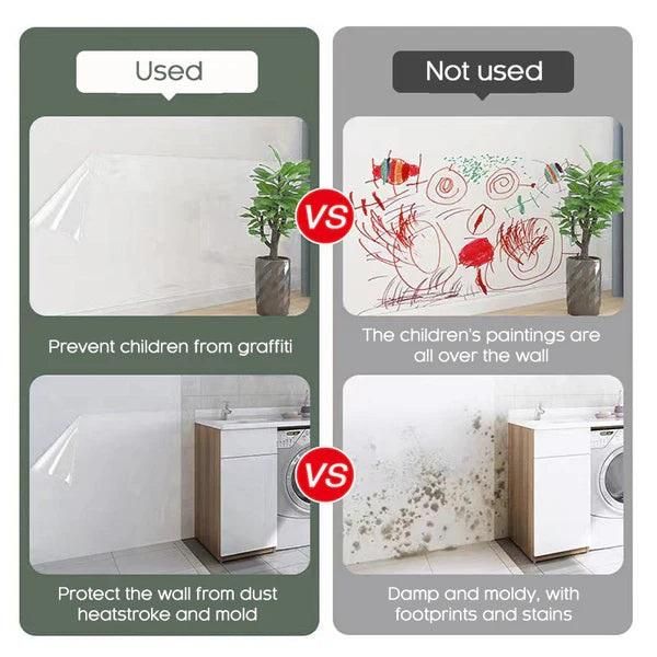 Self- Adhesive Transparent Electrostatic Wall Protection Film Buy 1 Get 1 Free, Clear Glossy Self Adhesive Film Covering Removable Protective Film Peel & Stick Wallpaper Oil Proof Contact Paper Shelf Drawer Liner