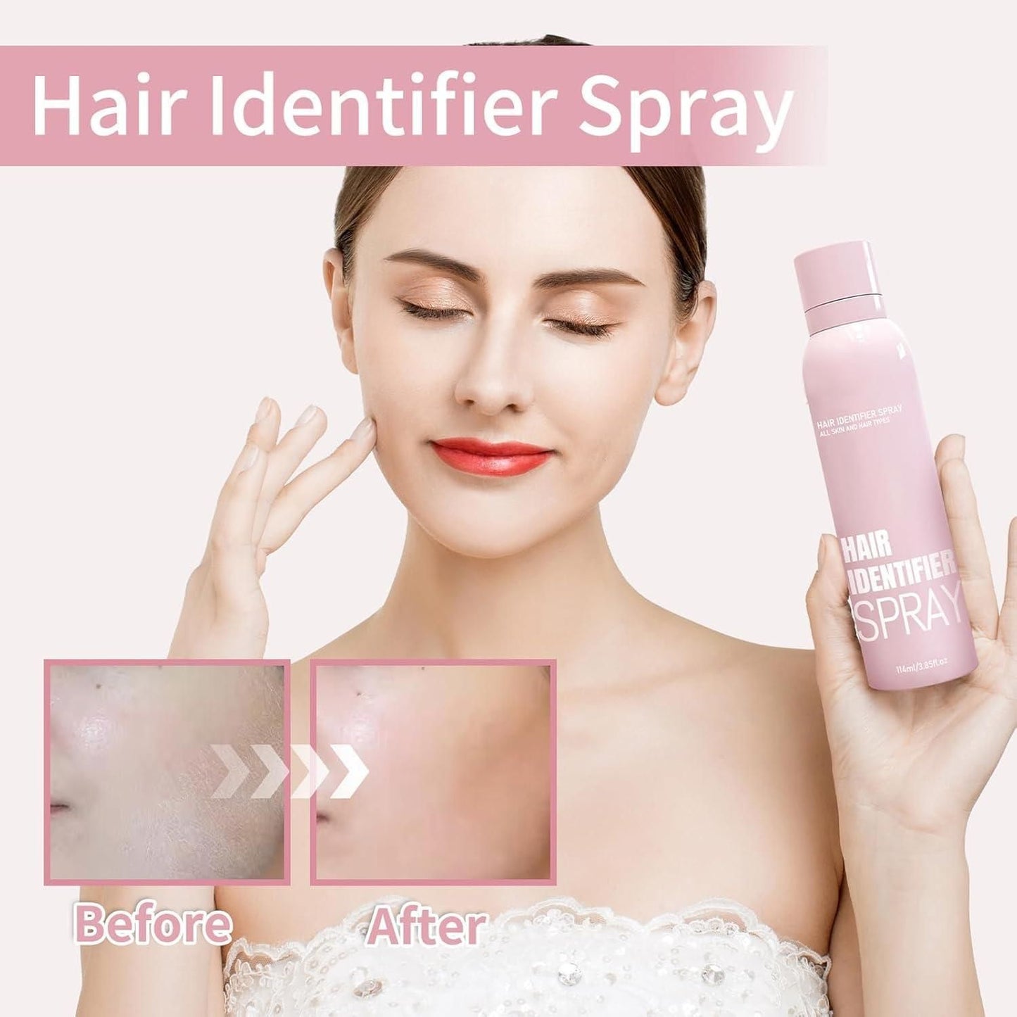 Hair Identifier Spray for Face Shaving and Dermaplaning200Gram No Irritation Depilatory Spray for Skin and Body Quick Hair Removal for Smooth Skin Suitable for Men and Women Includes 4 Razors