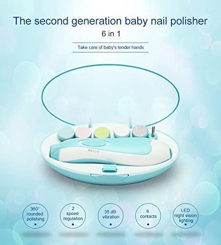 Baby Nail Trimmer File Electric Safe Nail Clippers With Light For Newborn Or Toddler Toes And Fingernails