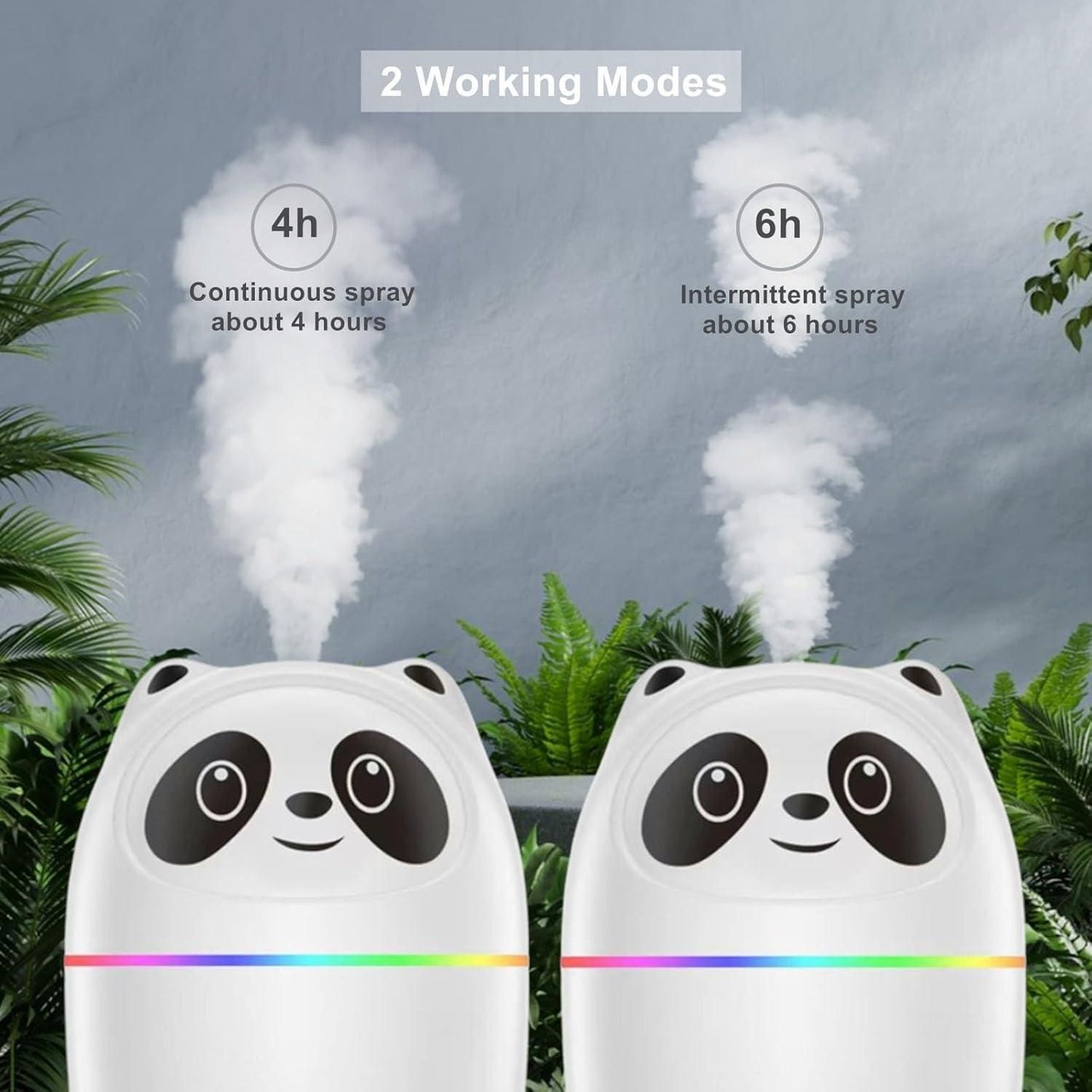 Cute Panda Humidifier | Cool Mist Humidifier for Room Moisture | USB Cool Mist Humidifier | 7 Color Changing Ultrasonic Air Humidifier | Gift Aroma Diffuser For Home, Car, Office, Bedroom. (PANDA)