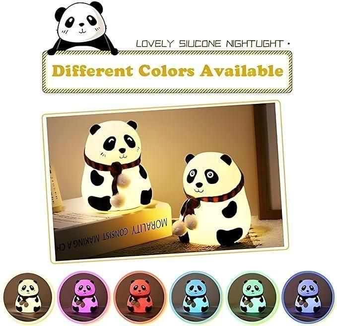 Silicone Panda Touch LED Lamp Night Light Lamp for Kids Gifts for Teen Girls Boys Nightlight Lamp Cute Room Decor Gifts for Girlfriends Item Birthday Gift for Girls/Boys, Colour Changing