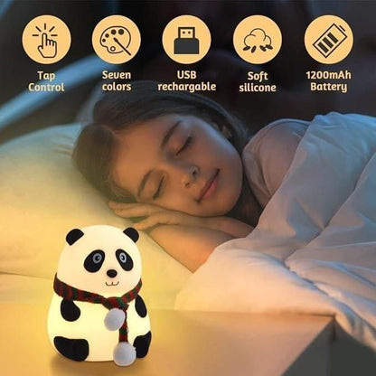 Silicone Panda Touch LED Lamp Night Light Lamp for Kids Gifts for Teen Girls Boys Nightlight Lamp Cute Room Decor Gifts for Girlfriends Item Birthday Gift for Girls/Boys, Colour Changing