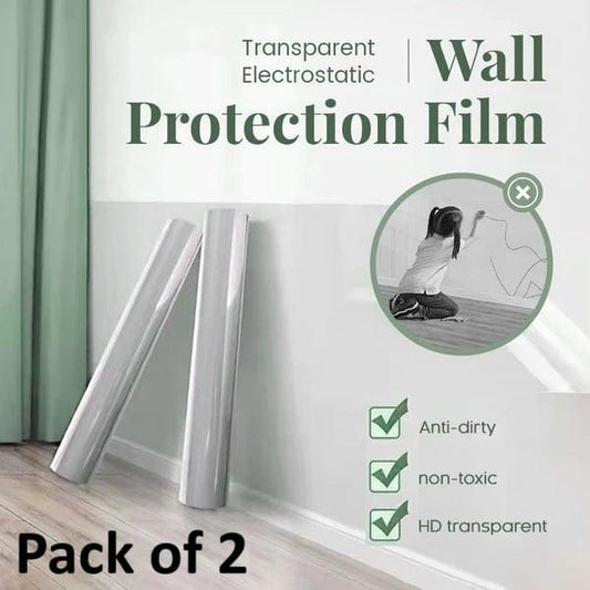 Self- Adhesive Transparent Electrostatic Wall Protection Film Buy 1 Get 1 Free, Clear Glossy Self Adhesive Film Covering Removable Protective Film Peel & Stick Wallpaper Oil Proof Contact Paper Shelf Drawer Liner