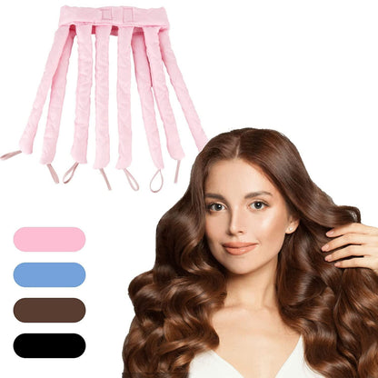 Octopus Curler Heatless Headband, Heatless Hair Curler with Octopus Satin Design Headband, No Heat Curlers Hair Rollers Tools For Women Long Hair Styling Sleeping(PINK)