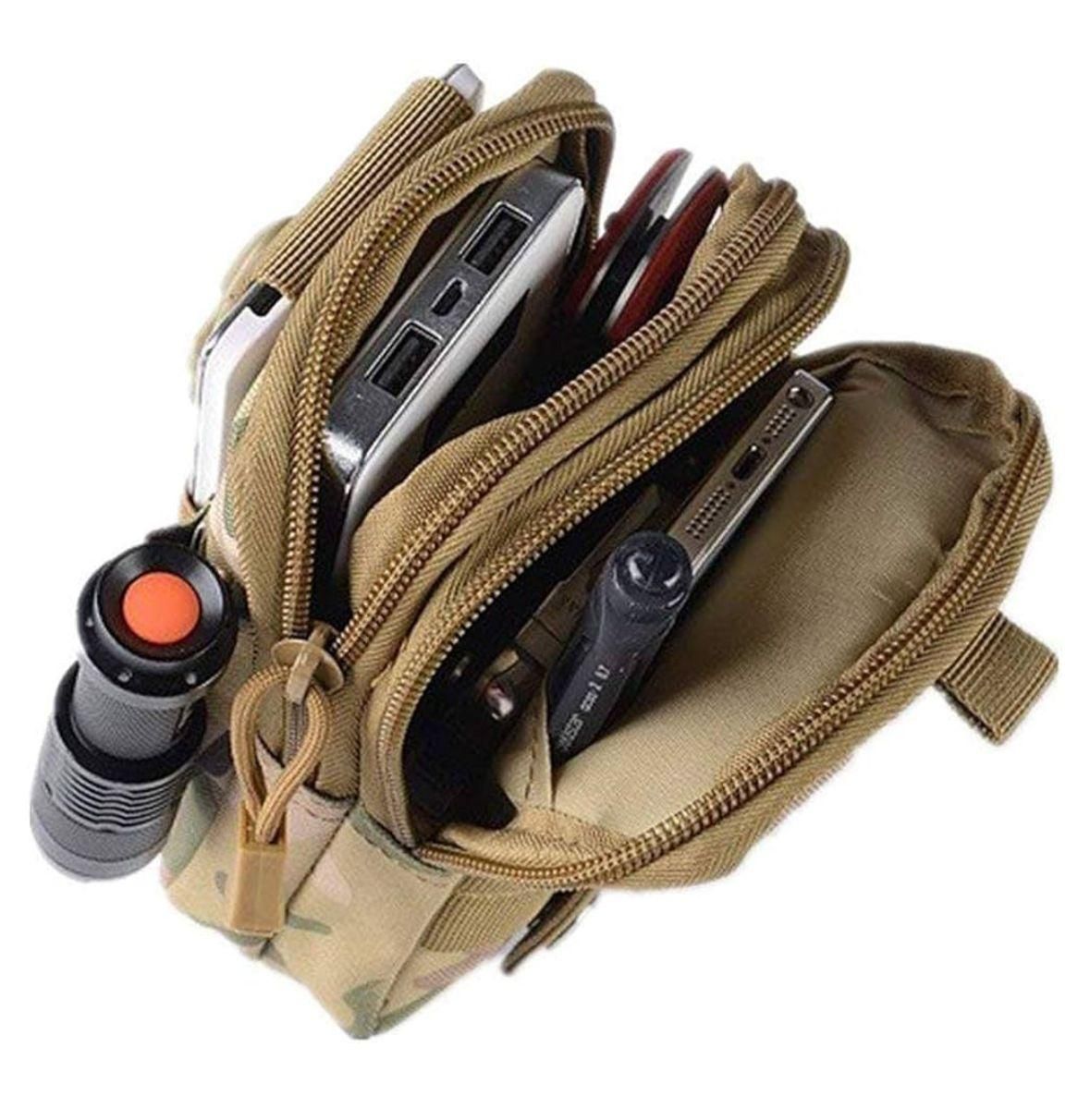 Multipurpose Tactical Waist Bags Molle Pouch, Utility Belt Pouch, Military Army EDC Waist Bag with Cell Phone Holster for Sports, Hiking, Camping, Traveling